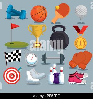 sports champions league icons Stock Vector