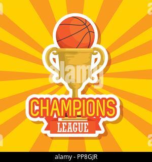 basketball sport trophy cup icon Stock Vector