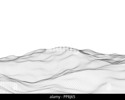 Background with uneven polygonal surface. Polygonal mountains. 3D. Vector illustration. The mesh mountains. Template with polygonal mountains. Stock Vector