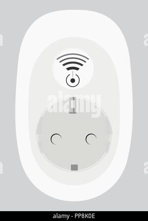 Socket for wi-fi charging. Modern technologies. Flat style. Vector illustration. Stock Vector
