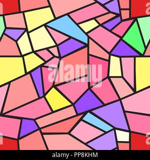 Vector illustration of a seamless texture with multi-colored polygons. Stock Vector
