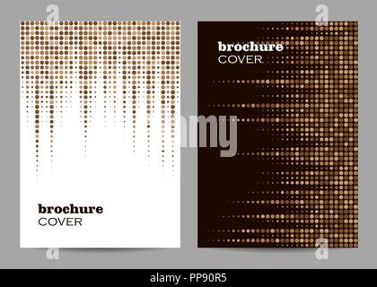 Brochure template layout design. Abstract brown dotted background Stock Vector