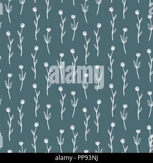 Floral fashion background - seamless flowers retro pattern. Stock Vector