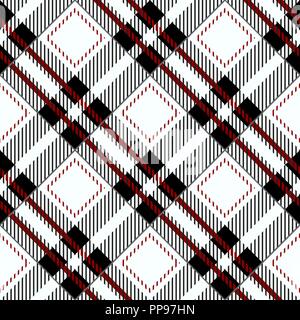 Black Gingham Tablecloth Seamless Diagonal Pattern eps 10 Stock Vector