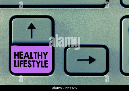 Handwriting text Healthy Lifestyle. Concept meaning Live Healthy Engage in physical activity and exercise. Stock Photo