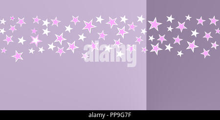 pink starfield on a colored surface - geometric shapes backdrops Stock Photo