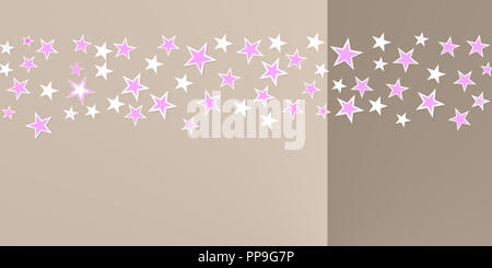 pink starfield on a colored surface - geometric shapes backdrops Stock Photo