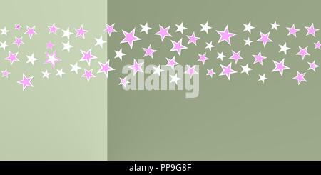 pink starfield on a colored surface - geometric shapes backdrops Stock Photo