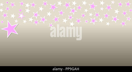 pink starfield on a colored surface - geometric shapes backdrops Stock Photo