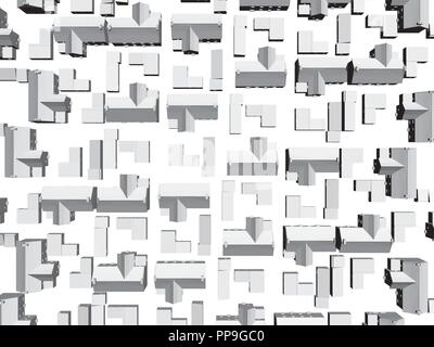 Background with houses view from above. 3D. The set of apartment houses is polygonal 3D. Vector illustration. Stock Vector