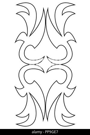 Decorative ornament in the form of a heart. Black and white ornament on white background. Vector illustration. Stock Vector