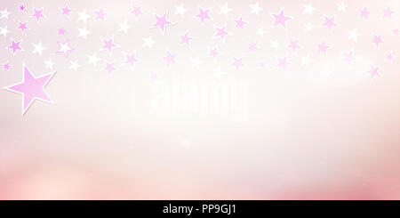 pink starfield on a colored surface - geometric shapes backdrops Stock Photo