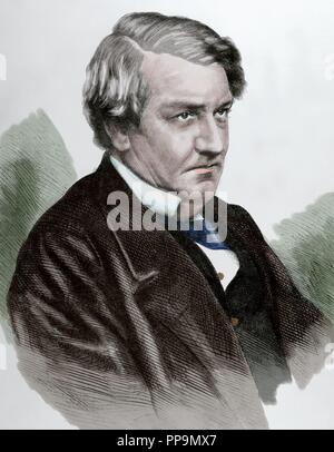 Richard Southwell Bourke, 6th Earl of Mayo, (1822 -1872), styled Lord Naas between 1842 and 1867. Statesman and member of the British Conservative Party from Dublin, Ireland. Engraving by Paris. La Ilustracion Espanola y Americana, 1872. Colored. Stock Photo