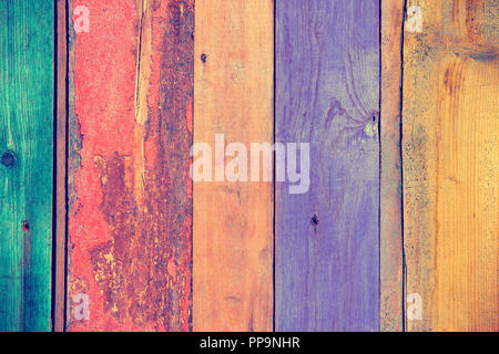 Background of multi-colored wooden boards Stock Photo