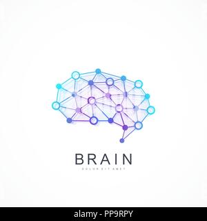 Creative idea concept design brain logotype vector icon. Artificial intelligence brain logo concept Stock Vector