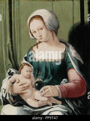 Virgin and child. Museum: Rijksmuseum, Amsterdam. Author: LEYDEN, LUCAS VAN. Stock Photo