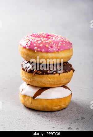 Stack of colorful donuts Stock Photo