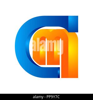 Letters CM, C&M logo, multi colour letters icon vector template Stock Vector