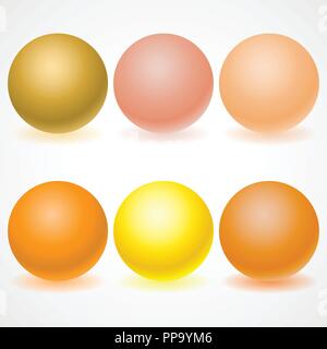Set of multicolored spheres with shadows Stock Vector