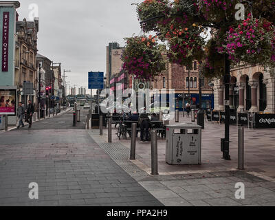 Cardiff, United Kingdom - Semptember 16, 2018: View of Cardiff city streets Stock Photo