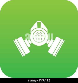 Gas mask icon digital green Stock Vector