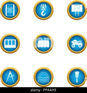 Dimensional drawing icons set, flat style Stock Vector