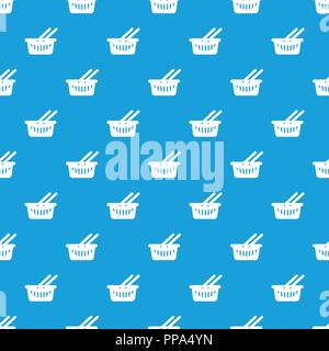 Cart shop pattern vector seamless blue Stock Vector
