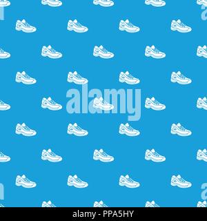 Sneakers pattern vector seamless blue Stock Vector
