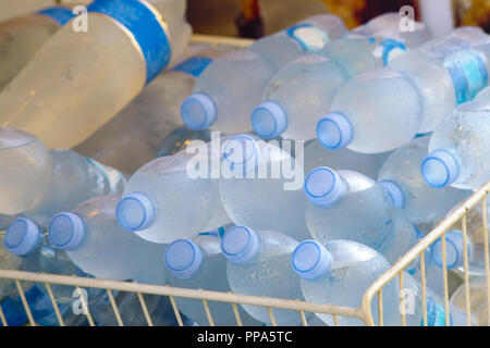 fresh bottles to be distributed in a public event Stock Photo