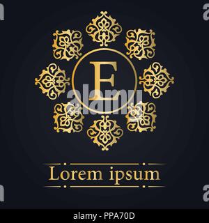 Letter A Golden Monogram Stock Vector