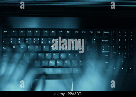Hacker background Fast typing Stock Photo