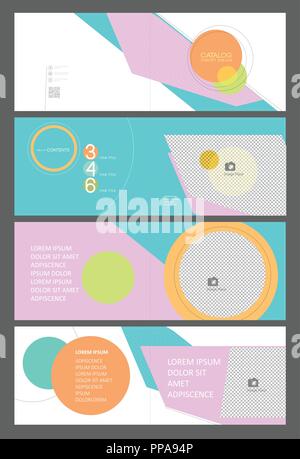 Professional A5 catalog concept template for business purpose, place your text and images  and ready to go for print. Stock Vector