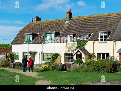 Cottages at Porlock Weir, Devon, England UK Stock Photo