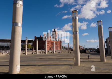 View of the marina in cardiff Bay Cardiff wales Stock Photo