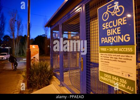 Secure Bike Parking Facility Melbourne Vic Australia Stock Photo