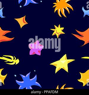 Colorful star pattern, vector illustration. Random stars pattern Stock Vector