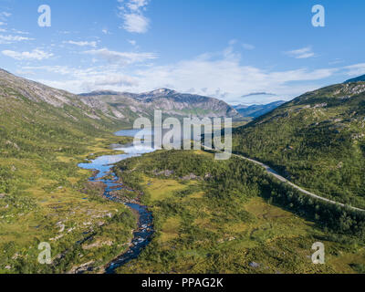 Aerial view of mountain lanscape Stock Photo