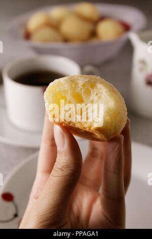 Breakfast Table In Brazil With Breads Cheese Cup Of Coffee And