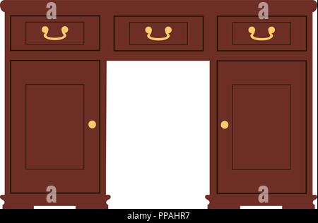 Retro dressing console, candelabra and mirror Stock Vector