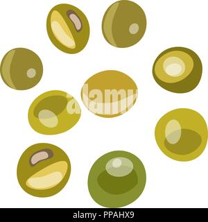 colored stones, precious gems, glass balls, french green Vector illustration Stock Vector