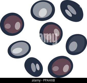 colored stones, precious gems, glass balls, black  Vector illustration Stock Vector