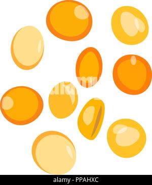 colored stones, precious gems, glass balls, Yellow Vector illustration Stock Vector