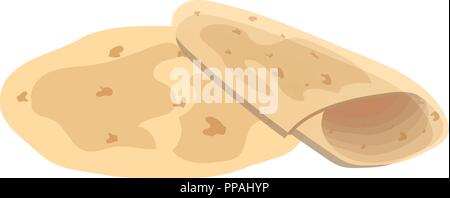 Plain tortilla wrap isolated on white background Vector illustration Stock Vector