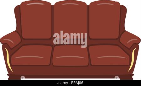 brown sofa isolated on a white background Stock Vector