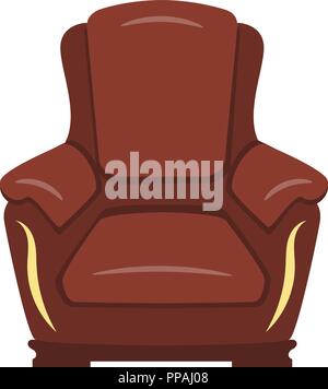 Luxury brown armchair isolated on white background Stock Vector