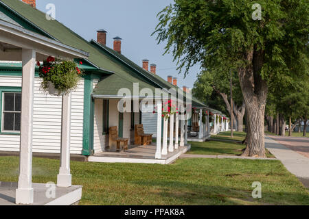 Crawford, Nebraska - Officers' Row at Fort Robinson State Park. Fort Robinson is a former U.S. Army outpost which played a major role in the Indian wa Stock Photo
