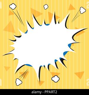 Flat design business Vector Illustration concept template copy space text for Ad website esp isolated 3d isometric. Blank Halftone Speech Bubble for F Stock Vector