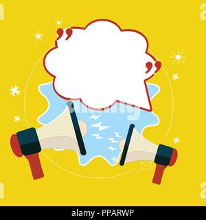 Flat design business Vector Illustration concept Empty template space text For promotion website and advertising Ad. Blank Speech Bubble with Quotatio Stock Vector