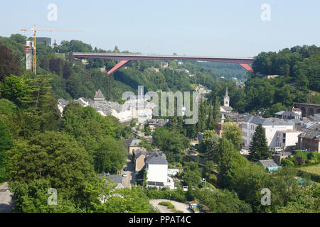 Grand Duchess Charlotte Bridge, Luxembourg City, Luxembourg, Europe  I  Großherzogin Charlotte Brücke , Luxemburg-Stadt, Luxemburg, Europa Stock Photo