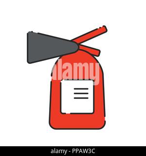 Flat extinguisher icon. Vector illustration. Fire safety. Stock Vector